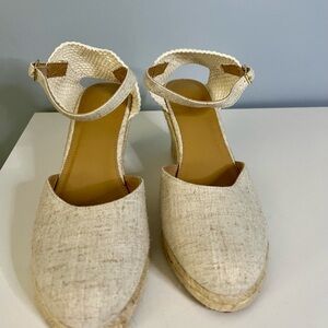 Women's J Crew Factory Cream Espadrille Wedge. Size 8 Never Worn